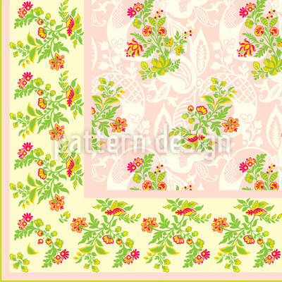 Flores rosadas Estampado Vectorial Sin Costura