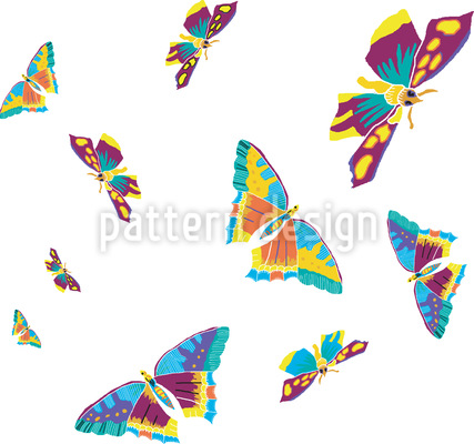 Schmetterling Potpourri Nahtloses Vektormuster