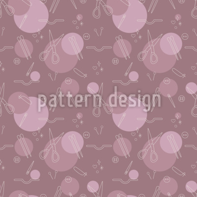 Knitting Needles And Tools Seamless Vector Pattern Design