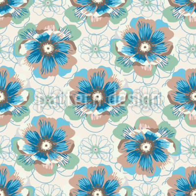 Fantastical Blossoms Seamless Vector Pattern Design