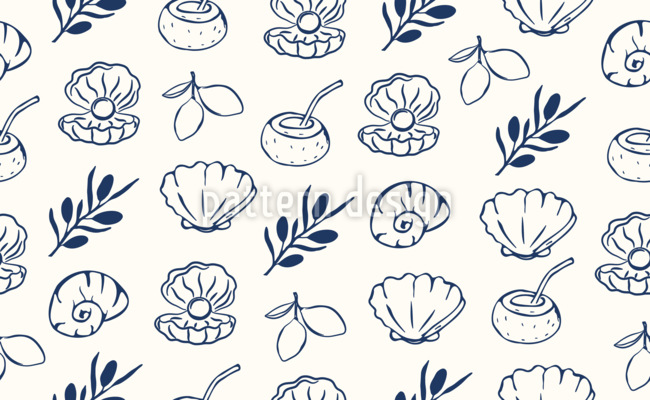 Felicidad mediterránea Estampado Vectorial Sin Costura
