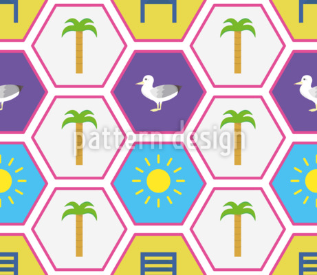 Hexágonos de verano Estampado Vectorial Sin Costura