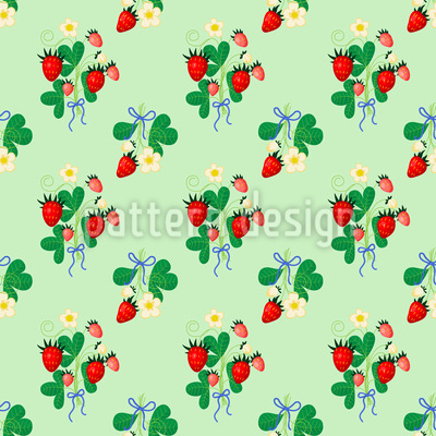Ramos de fresas dulces Estampado Vectorial Sin Costura