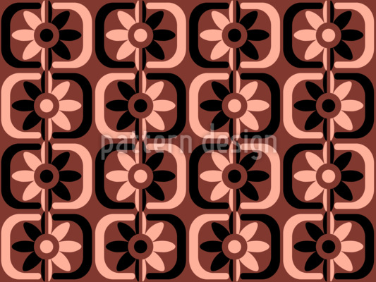 Retro-Blumenraster Nahtloses Vektormuster
