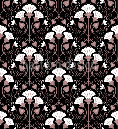 Damasco floral Art Deco Estampado Vectorial Sin Costura