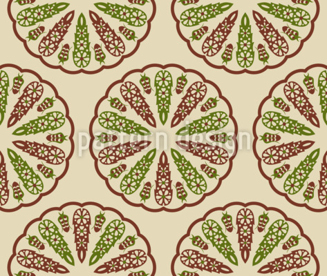 Mandala de ciprés Estampado Vectorial Sin Costura