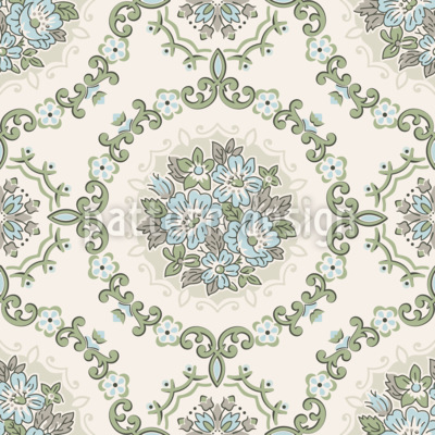Coronas florales sutiles Estampado Vectorial Sin Costura