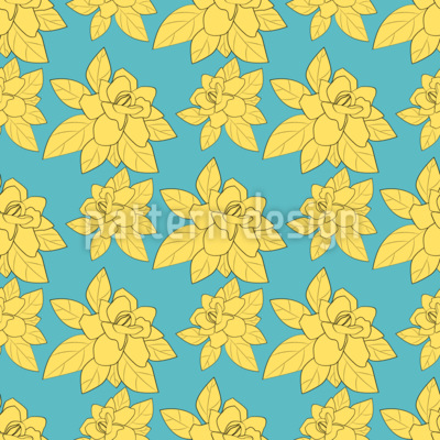 Flor de gardenia delicada Estampado Vectorial Sin Costura