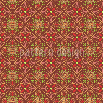 Azulejo simétrico de pétalos Estampado Vectorial Sin Costura