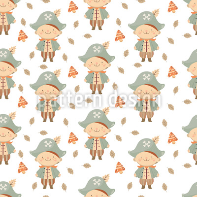 Lindo pirata de otoño  Estampado Vectorial Sin Costura