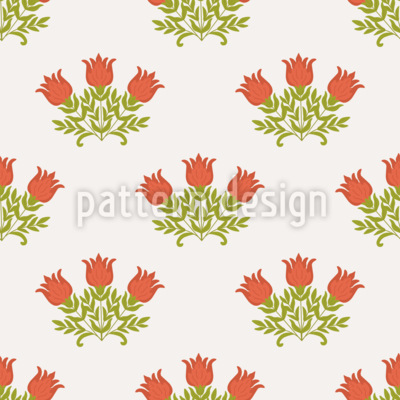 Paquetes de tulipanes estilizados Estampado Vectorial Sin Costura