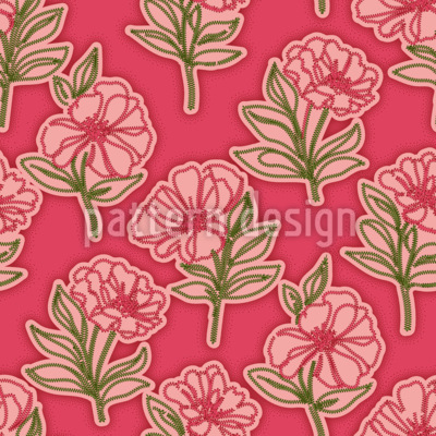 Parches de flores bordados Estampado Vectorial Sin Costura