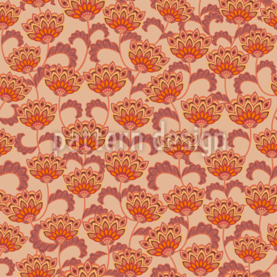 Flor de fantasía india Estampado Vectorial Sin Costura