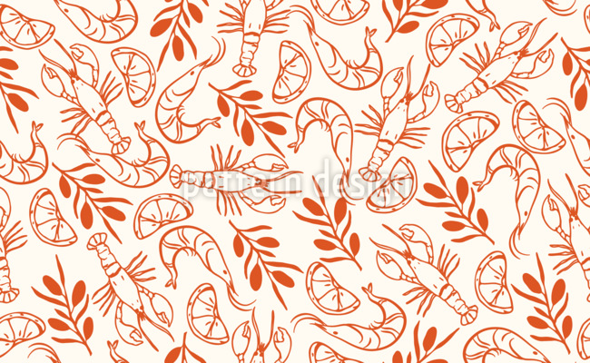 Doodle de mariscos Estampado Vectorial Sin Costura