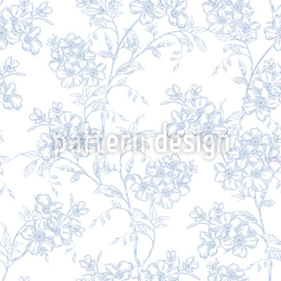 Arbustos de flores elegantes Estampado Vectorial Sin Costura
