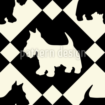 Azulejo Terrier Estampado Vectorial Sin Costura
