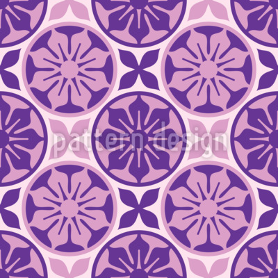 Círculo de flores estilizado Estampado Vectorial Sin Costura