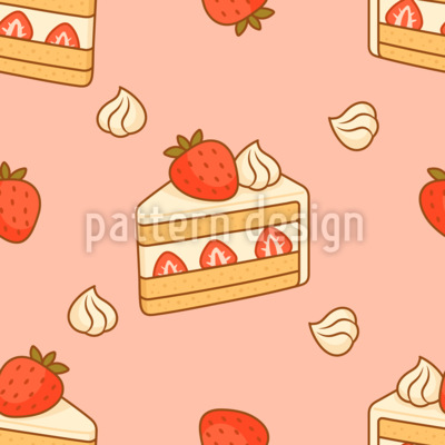 Tarta de fresas Estampado Vectorial Sin Costura