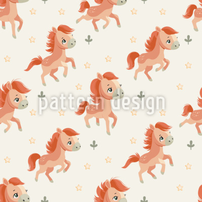 Pequeño poni Estampado Vectorial Sin Costura