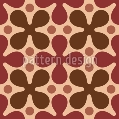 Flores de inspiración retro Estampado Vectorial Sin Costura