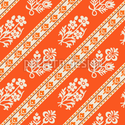 Diagonala persiska blommor Sömlös vektormönsterdesign