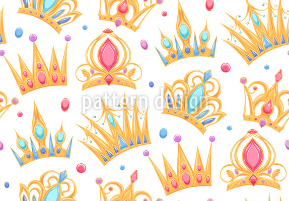 Coronas de oro Estampado Vectorial Sin Costura