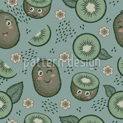 Mascotas kiwi de dibujos animados Estampado Vectorial Sin Costura
