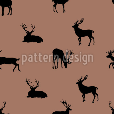 Silhuetas de veado Design de padrão vetorial sem costura