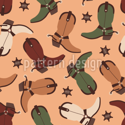Botas vaqueras vintage Estampado Vectorial Sin Costura