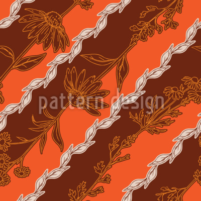 Floral inclinado Estampado Vectorial Sin Costura