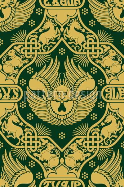 Serafines opulentos Estampado Vectorial Sin Costura