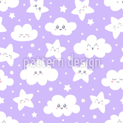 Nuvens de pijama Design de padrão vetorial sem costura