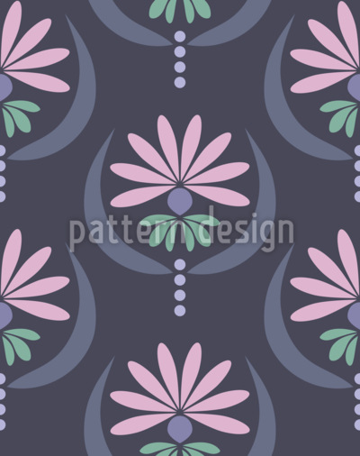 Nenúfar abstracto Estampado Vectorial Sin Costura
