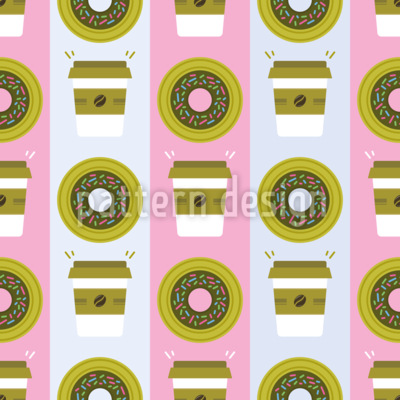 Bakery Donuts And Coffee Seamless Vector Pattern Design