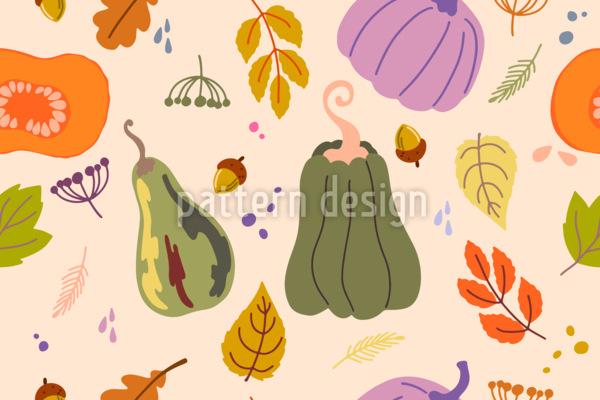 Variétés de citrouilles d'automne Motif Vectoriel Sans Couture