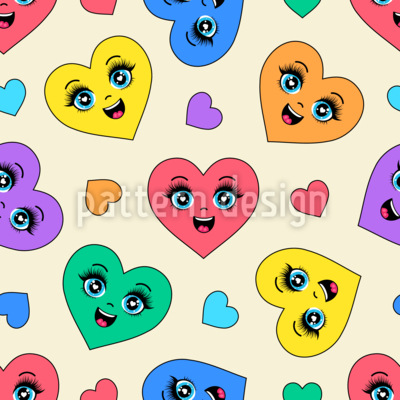 Emoji-Herzen Nahtloses Vektormuster