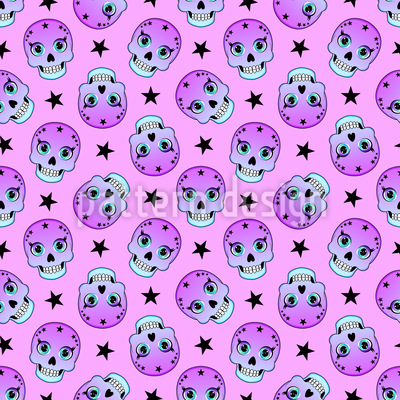 Calaveras con caras Estampado Vectorial Sin Costura