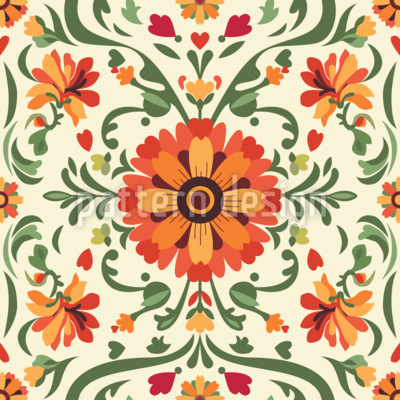Vid de flores vintage ornamentales Estampado Vectorial Sin Costura