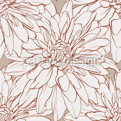 Vågiga Dahlia blommor Sömlös vektormönsterdesign