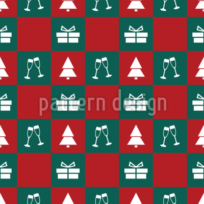 Checker pour les fêtes de Noël Motif Vectoriel Sans Couture