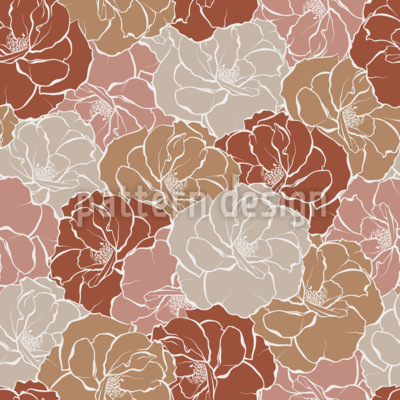 Eleganta rosenblommor Sömlös vektormönsterdesign