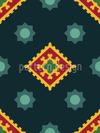Diamantes en las profundidades Estampado Vectorial Sin Costura