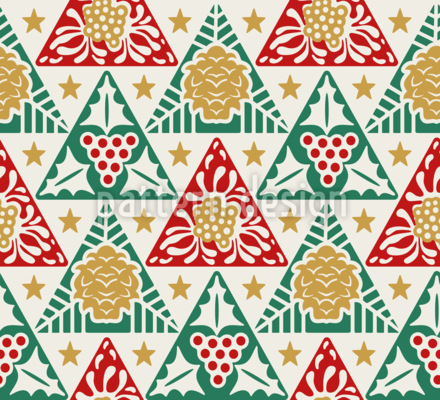 Triángulos navideños Estampado Vectorial Sin Costura