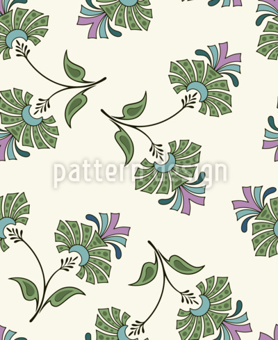 Fantásticas flores del bosque Estampado Vectorial Sin Costura