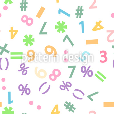 Farverige tal og matematiske symboler Sømløs vektormønsterdesign