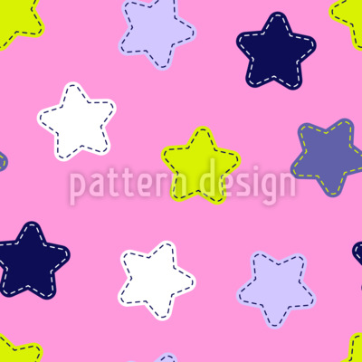 Estrellas cosidas Estampado Vectorial Sin Costura