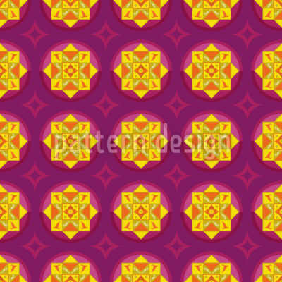Flor de Oriente Estampado Vectorial Sin Costura