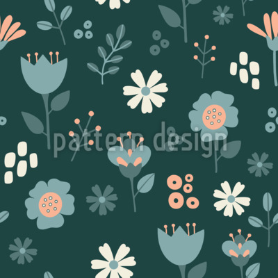 Charming Floral Illustration Seamless Vector Pattern Design