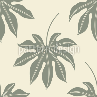 Elegante diseño de hojas con una simplicidad estilizada Estampado Vectorial Sin Costura