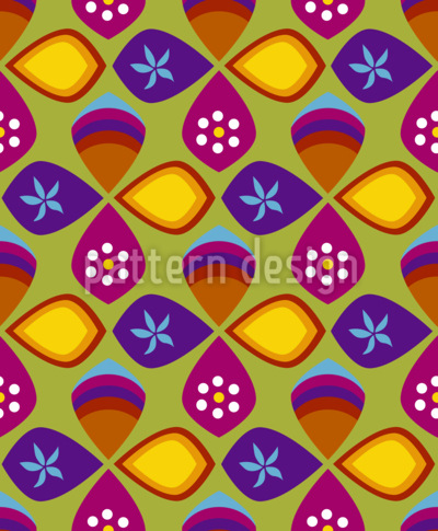 Renacimiento de los setenta Estampado Vectorial Sin Costura
